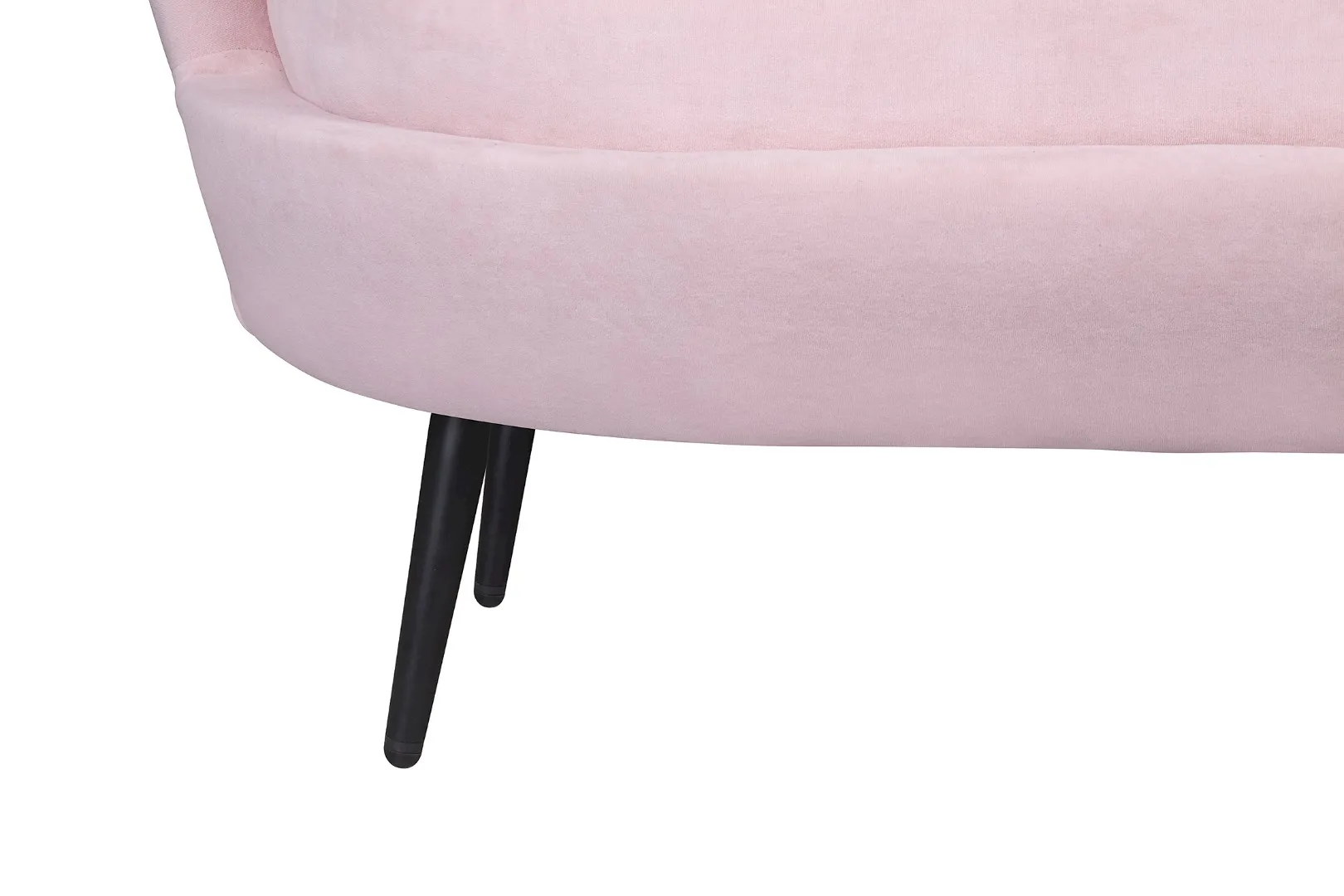 фото Дизайнерский диван Pearl Triple Pink на черных ножках в интерьере