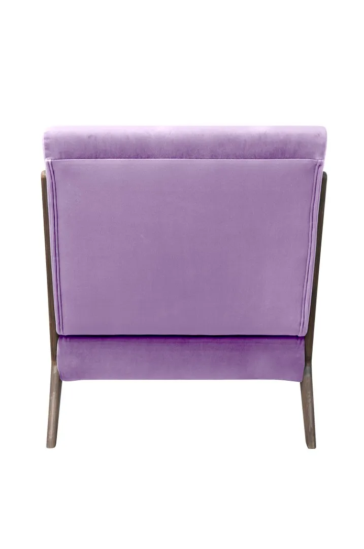 заказать Низкое кресло с деревянными подлокотниками Mody Purple фиолетовое в Санкт-Петербурге