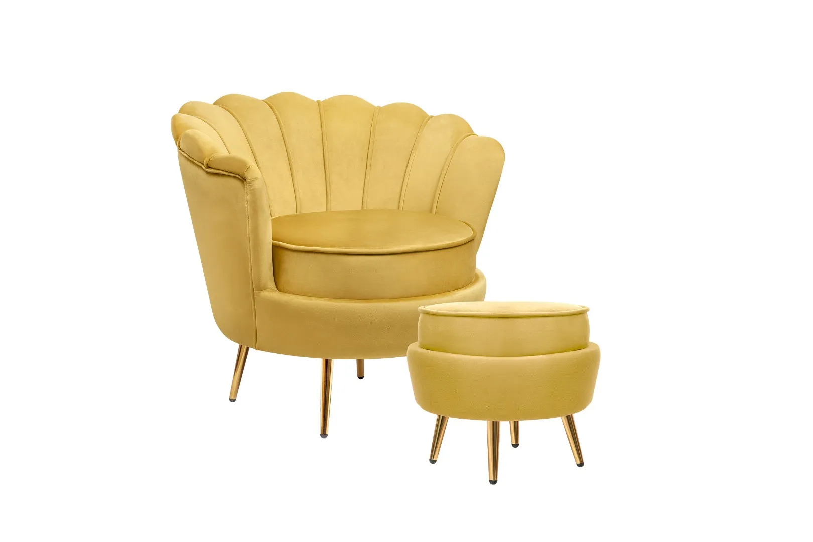 купить Кресло с пуфом ракушка Pearl Yellow в Санкт-Петербурге