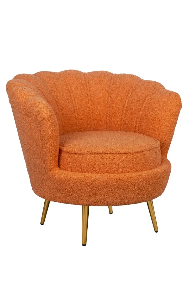 купить Низкое кресло ракушка Pearl Orange Boucle в Москве купить Низкое кресло ракушка Pearl Orange Boucle в Санкт-Петербурге