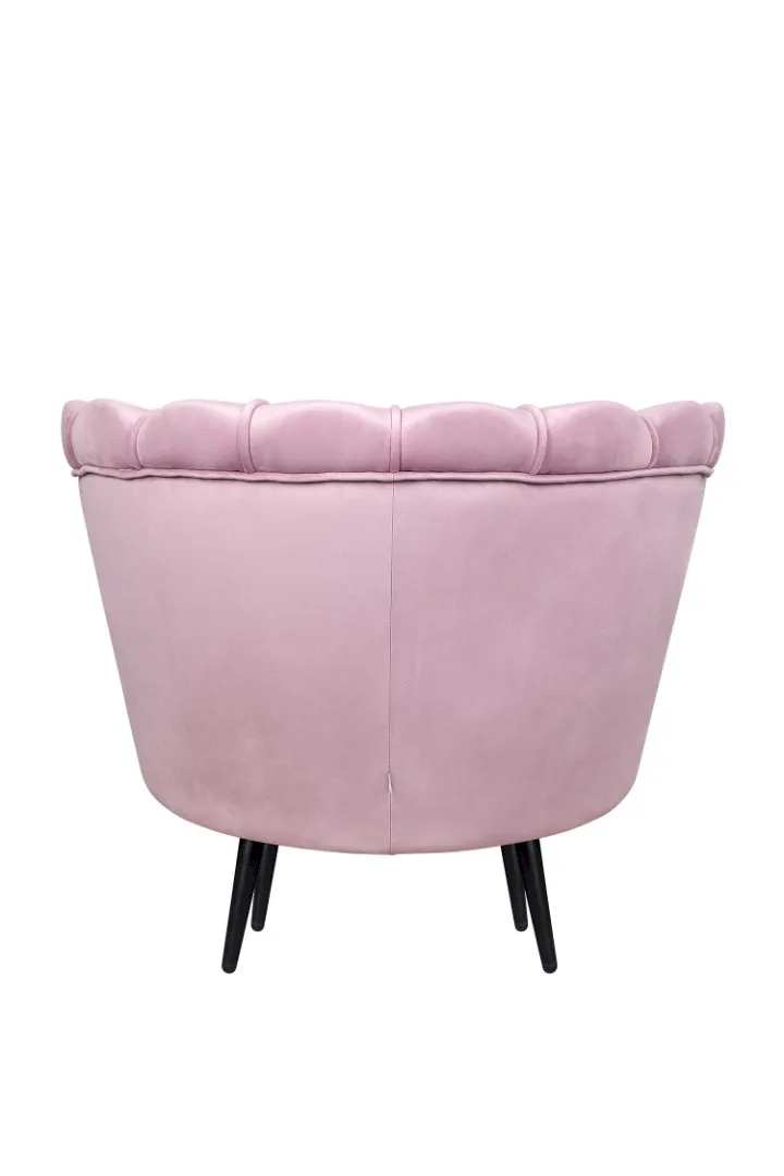 Кресло ракушка Pearl Pink на черных ножках в интернет-магазине