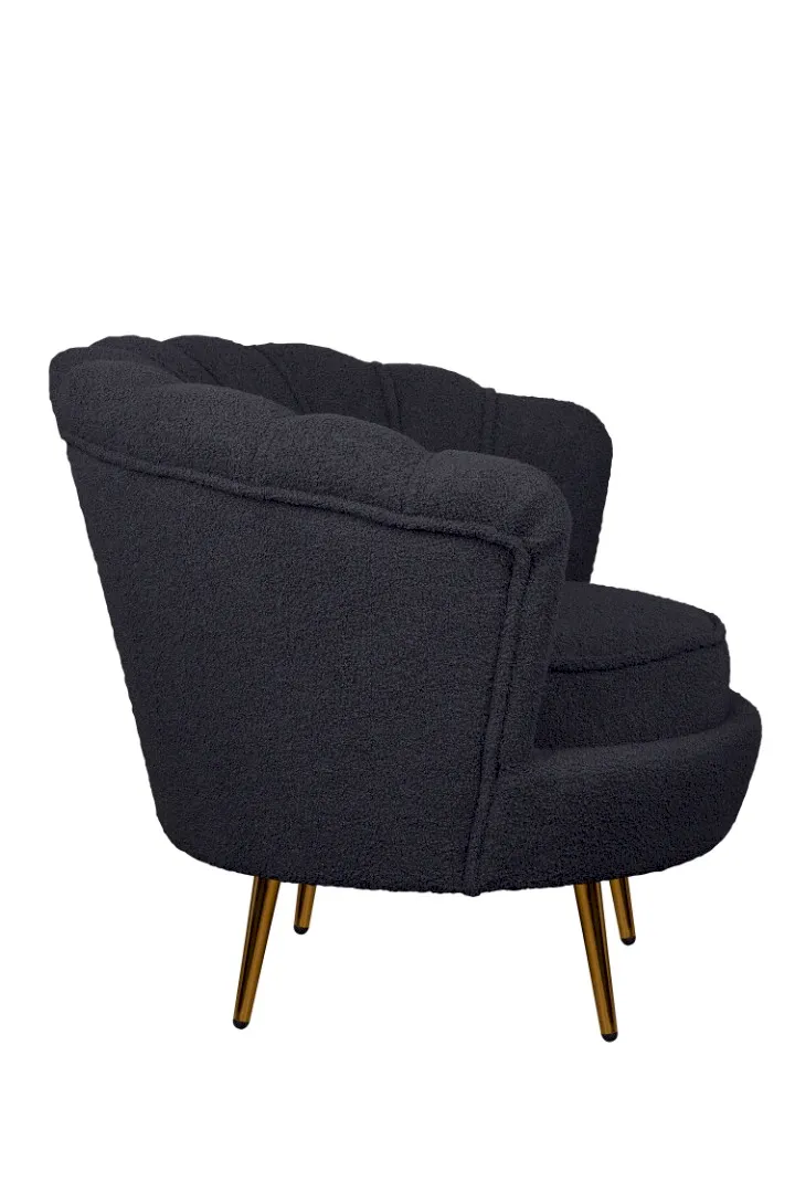 заказать Низкое кресло ракушка Pearl Black Boucle в Москве заказать Низкое кресло ракушка Pearl Black Boucle в Санкт-Петербурге
