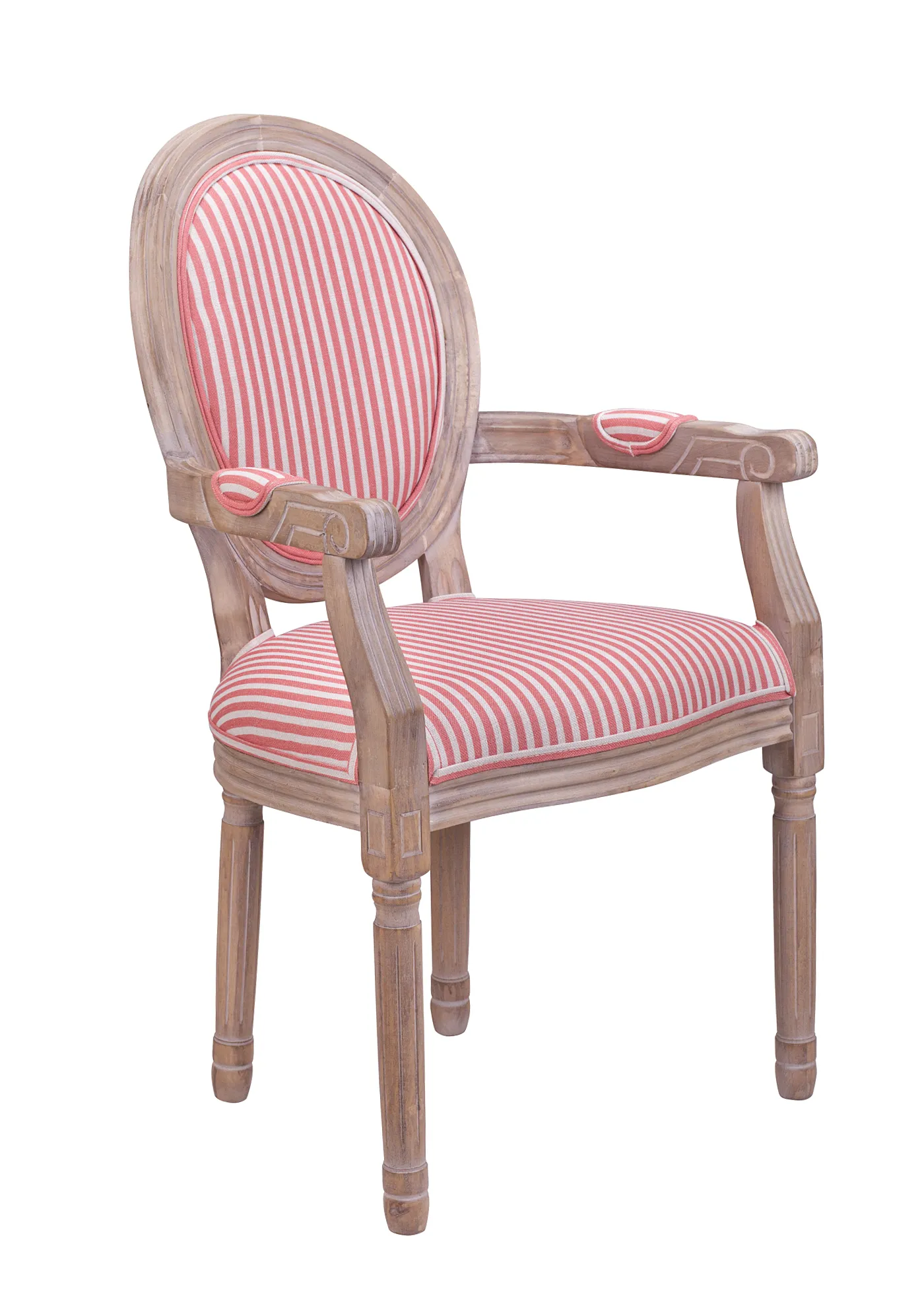 купить Мягкий стул с подлокотниками Volker Arm Pink Pinstripe в Москве купить Мягкий стул с подлокотниками Volker Arm Pink Pinstripe