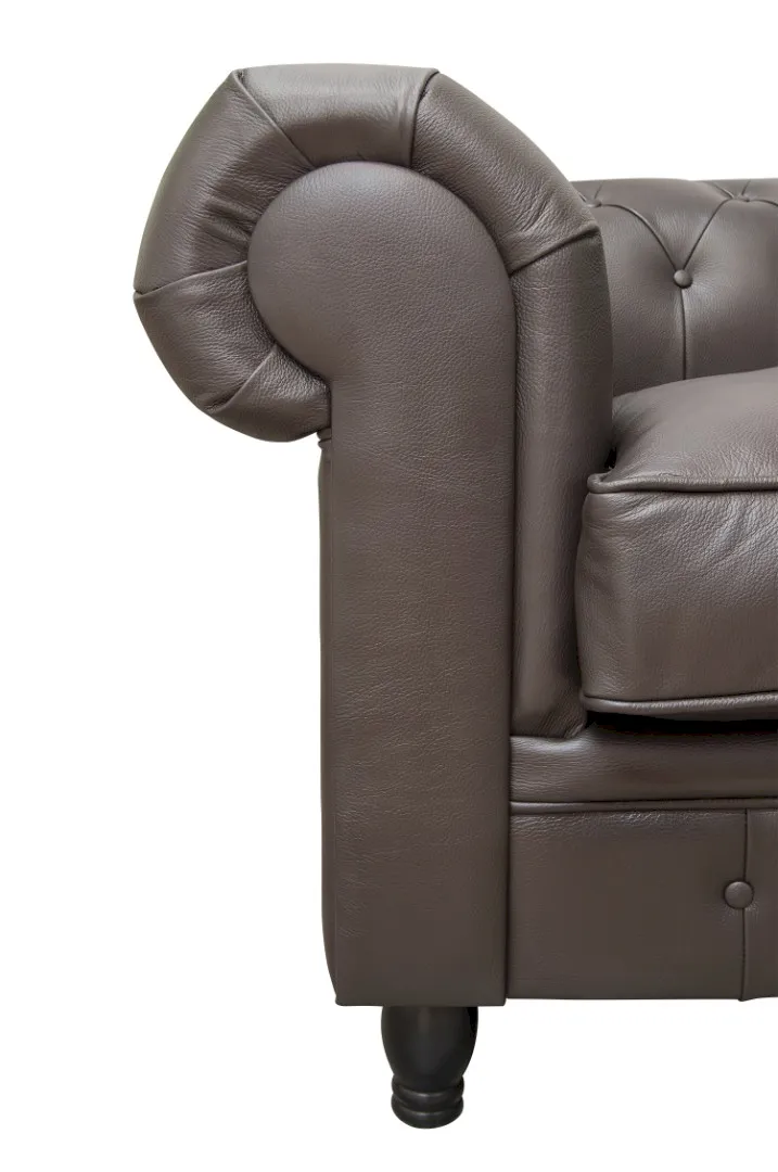 фото Диван из коричневой кожи Chesterfield Brown Leather 2S