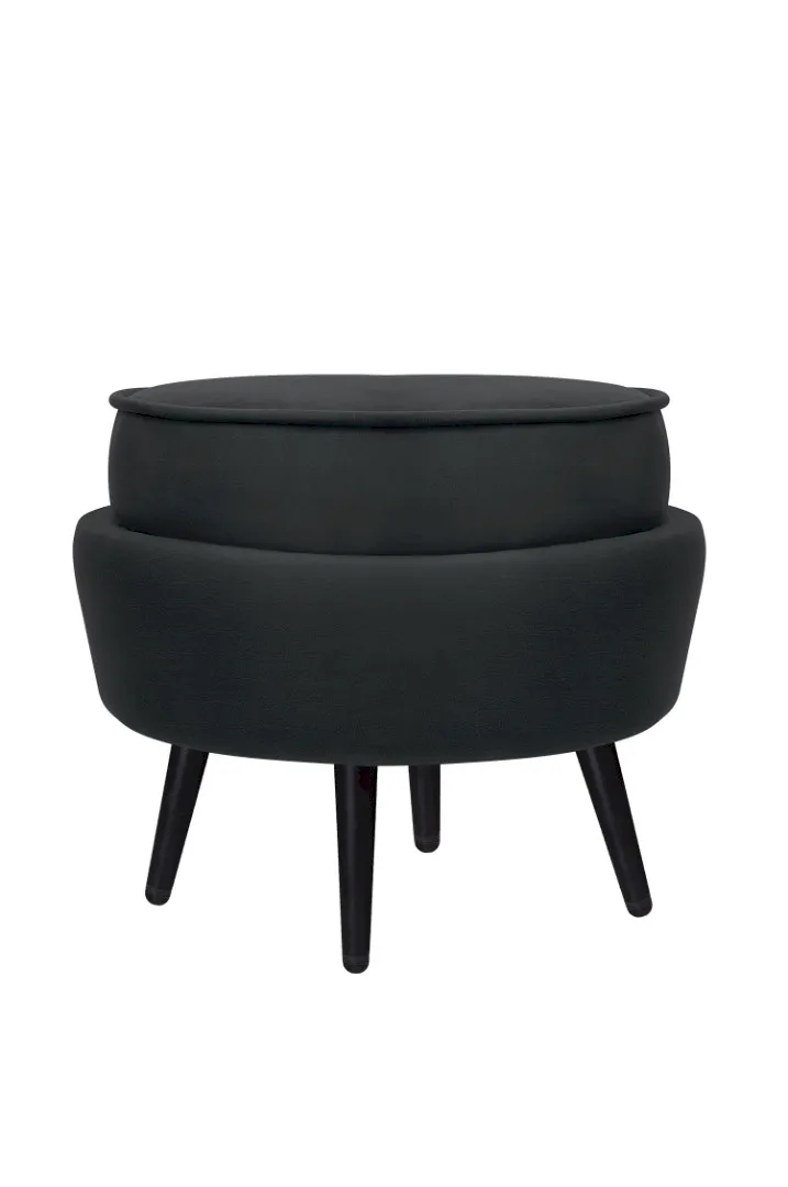 купить Пуф Pearl Adorn Black на черных ножках в Санкт-Петербурге