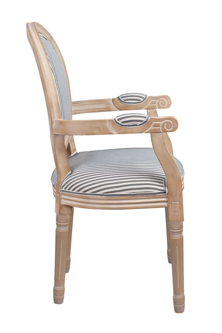 заказать Мягкий стул с подлокотниками Volker Arm Black Pinstripe в Санкт-Петербурге