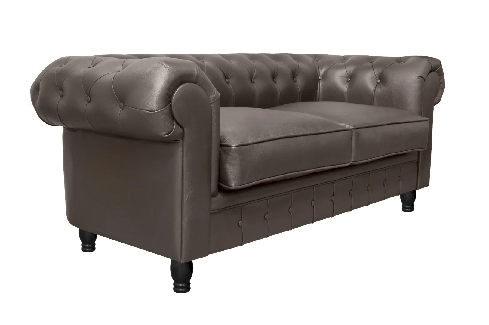 купить Диван из коричневой кожи Chesterfield Brown Leather 2S