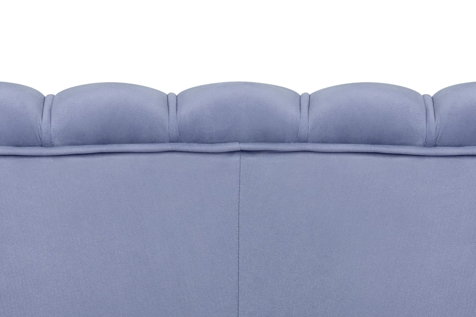 Диван ракушка Pearl Double Blue на черных ножках в интерьере