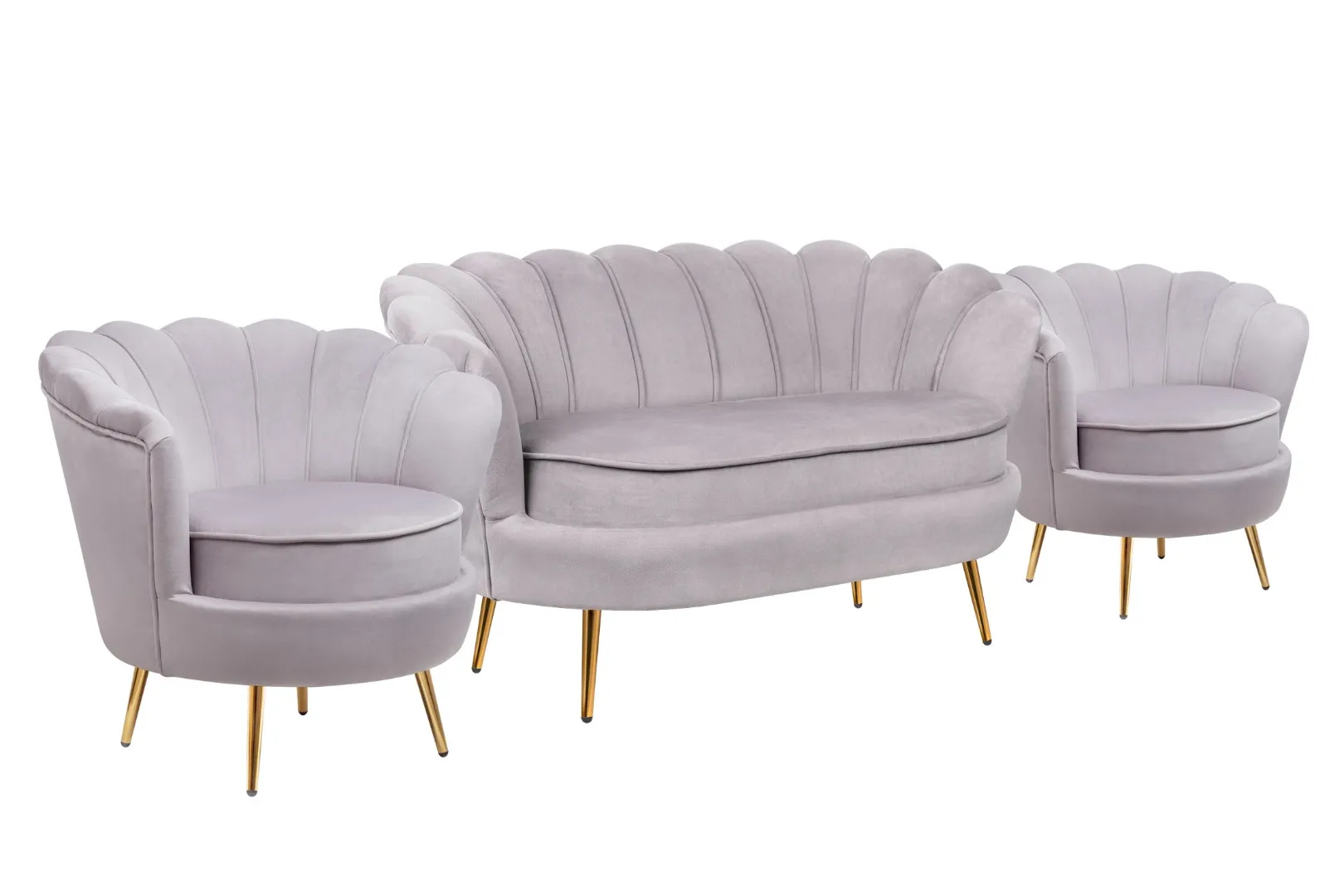купить Комплект кресел и дивана ракушка Pearl Double Grey