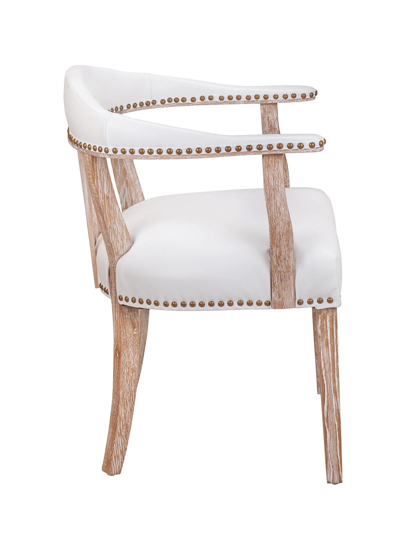 заказать Мягкий стул с подлокотниками Tanner White Leather