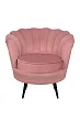 Низкое кресло ракушка Pearl Pink V3 на черных ножках №0