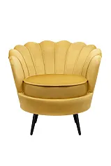 заказать Низкое кресло ракушка Pearl Yellow на черных ножках в Санкт-Петербурге