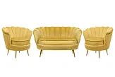 Комплект кресел и дивана ракушка Pearl Double Yellow №0