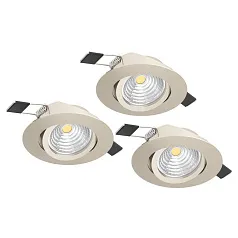 купить 900746 Комплект встраиваемых диммируемых светильников SALICETO, 3X6W (LED), 2700K, 1350lm, ?88, алюминий, матовый никель в интернет-магазине в Санкт-Петербурге