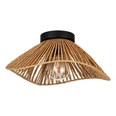 заказать 44071 Потолочная люстра LAVISTER, 1х60W (E27), H175, ?390, сталь черный / бумага, натуральный в интернет-магазине в Санкт-Петербурге