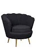 Низкое кресло ракушка Pearl Black Boucle №1