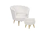 Кресло с пуфом ракушка Pearl Beige №1 в Санкт-Петербурге