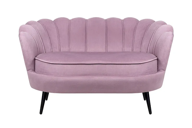 Дизайнерский двухместный диван Pearl Double Pink на черных ножках в Санкт-Петербурге Дизайнерский двухместный диван Pearl Double Pink на черных ножках