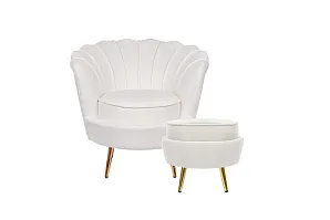 купить красивое Кресло с пуфом ракушка Pearl Beige в интернет-магазине в Санкт-Петербурге
