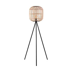 стильные 43219 Торшер BORDESLEY c ножн. выкл., 1x28W (E27), ?350, H1390, сталь, черный/дерево, натуральный в Санкт-Петербурге