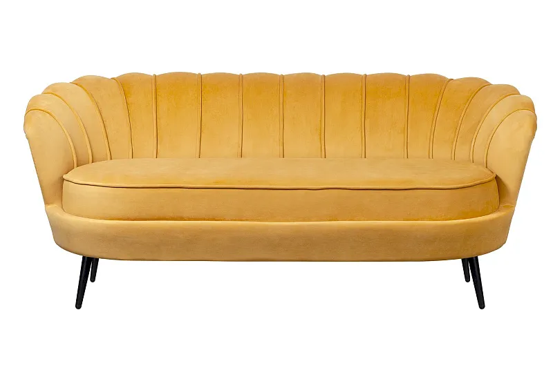 Дизайнерский диван Pearl Triple Yellow на черных ножках в Санкт-Петербурге Дизайнерский диван Pearl Triple Yellow на черных ножках