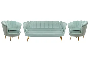 Комплект кресел и дивана ракушка Pearl Triple Green в интернет-магазине в Санкт-Петербурге