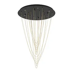390354 Люстра диммируемая TREPUCO, 6X5,4W (LED), 3000K, 3060lm, ?580, сталь, черный/сталь, латунь в интерьере в Санкт-Петербурге