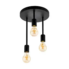 купить красивые 43126 Потолочный светильник WILMCOTE, 3х60W (E27), ?280, H380, сталь, черный в интернет-магазине в Санкт-Петербурге