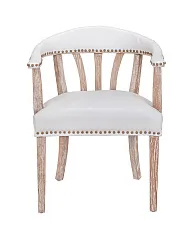 красивый Мягкий стул с подлокотниками Tanner White Leather на заказ в Санкт-Петербурге