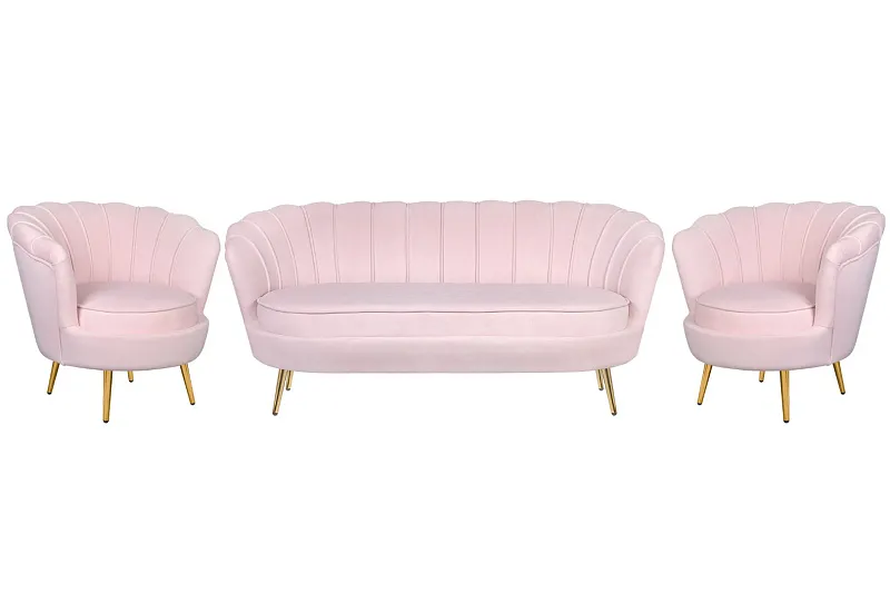 Комплект кресел и дивана ракушка Pearl Triple Pink V2