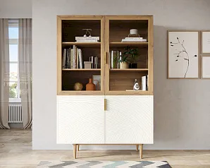 красивый Буфет с двумя дверками "Лайн (Line)" LN11/GR1/beige в Санкт-Петербурге