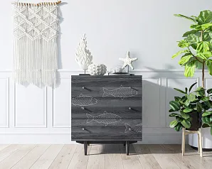 купить красивые Комод "Boho" 3 ящика с рыбами арт BH02 в Санкт-Петербурге
