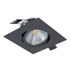 купить стильные 33394 Встраиваемый светильник диммируемый SALICETO, 6W (LED), 4000K, 450lm, L88, B88, H42, алюминий, черный / стекло, прозрачный, белый в Санкт-Петербурге