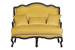 Двухместный дизайнерский диван Brody Double yellow в интерьере в Санкт-Петербурге