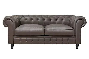 купить Диван из коричневой кожи Chesterfield Brown Leather 2S в интернет-магазине в Санкт-Петербурге