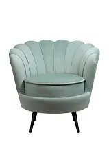 купить Низкое кресло ракушка Pearl Green на черных ножках в интернет-магазине в Санкт-Петербурге
