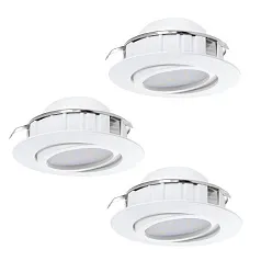 95851 Комплект светодиодных встраиваемых светильников PINEDA регулир., 3х6W(LED), ?84, пластик, белый на заказ в интернет-магазине в Санкт-Петербурге