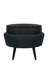 фото Пуф Pearl Adorn Black на черных ножках в Санкт-Петербурге