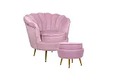 Кресло с пуфом ракушка Pearl Pink №1 в Санкт-Петербурге