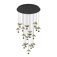 390341 Люстра диммируемая DRACERA, 17X2,3W (LED), 3000K, 4760lm, ?780, сталь, черный/сталь, черный, золотой на заказ в Санкт-Петербурге