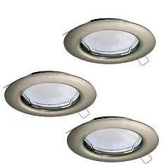 заказать 94237 Комплект светодиодных встраиваемых светильников PENETO, 3x3W (GU10), ?78, сталь, никель матовый в Санкт-Петербурге