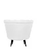 Низкое кресло ракушка Pearl White на черных ножках №3