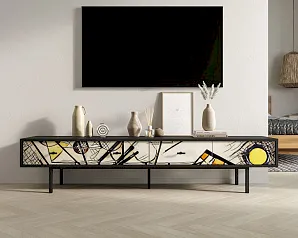 Комод с четырьмя ящиками под TV "Эмерсон (Emerson)" by Kandinsky арт EM06/Print_01 в Санкт-Петербурге