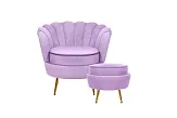 Кресло с пуфом ракушка Pearl Purple №0 в Санкт-Петербурге