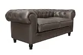 Диван из коричневой кожи Chesterfield Brown Leather 2S №1 в Санкт-Петербурге