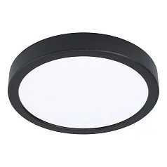901013 Светодиодный накладной светильник с датчиком движения FUEVA 5, 17W (LED), 3000K, 2000lm, ?210, сталь, чёрный/пластик, белый в интерьере в Санкт-Петербурге