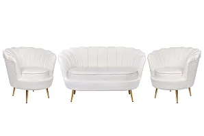 Комплект кресел и дивана ракушка Pearl Double Beige в Санкт-Петербурге
