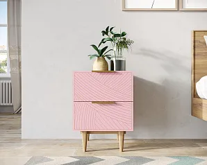 фото Тумбочка с двумя ящиками "Лайн (Line)" LN07/GR1/pink в Санкт-Петербурге
