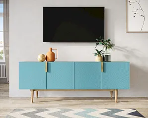 Комод под TV с четыремя дверками "Лайн (Line)" LN06/GR1/blue на заказ в интернет-магазине в Санкт-Петербурге