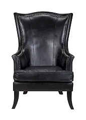 купить стильное Кожаное кресло каминное Chester Black Leather в Санкт-Петербурге